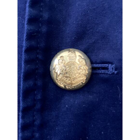 VTG Ralph Lauren Jacket Womens Medium Navy Blue Gold Buttons Embroidered Crest - Picture 3 of 10